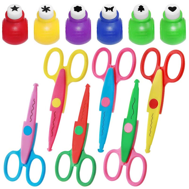 findTop Set of 12, Craft Punch and Creative Scissors, findTop Scrapbooking Edging Scissors Paper Punch Set for Crafts, Scrapbooking, DIY Photo & Art Projects - Image 1